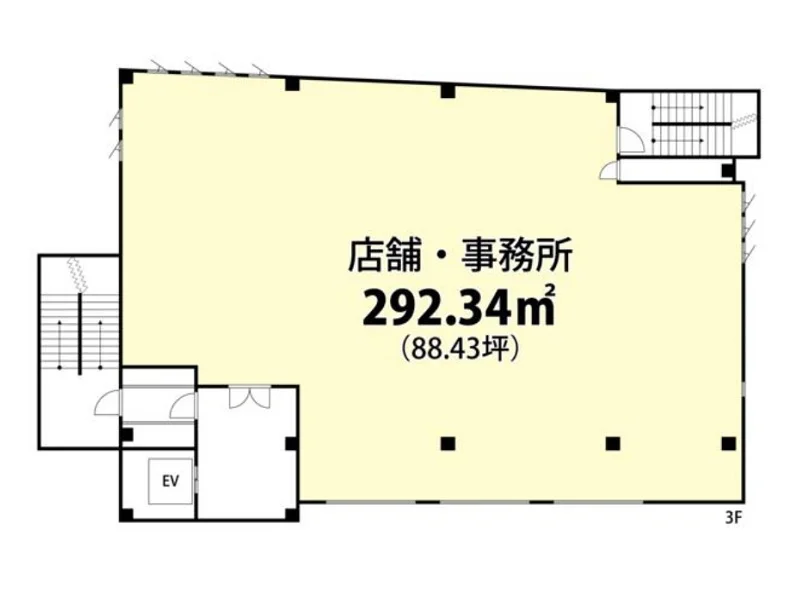 南柏のスケルトン店舗物件の平面図
