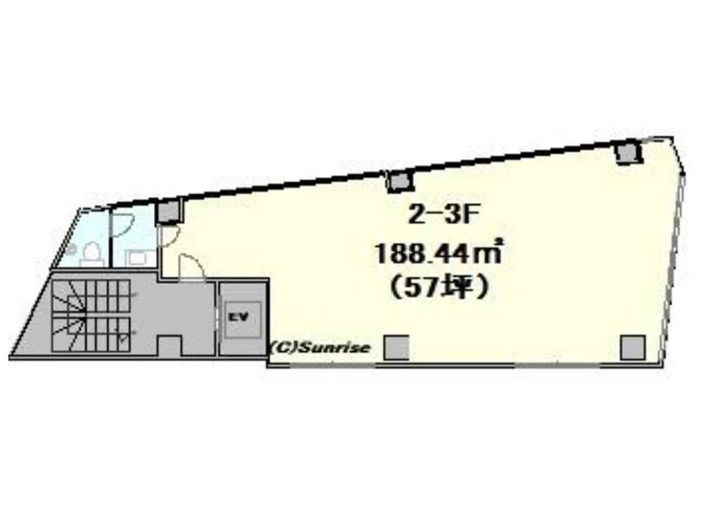 五反田のスケルトン物件の平面図