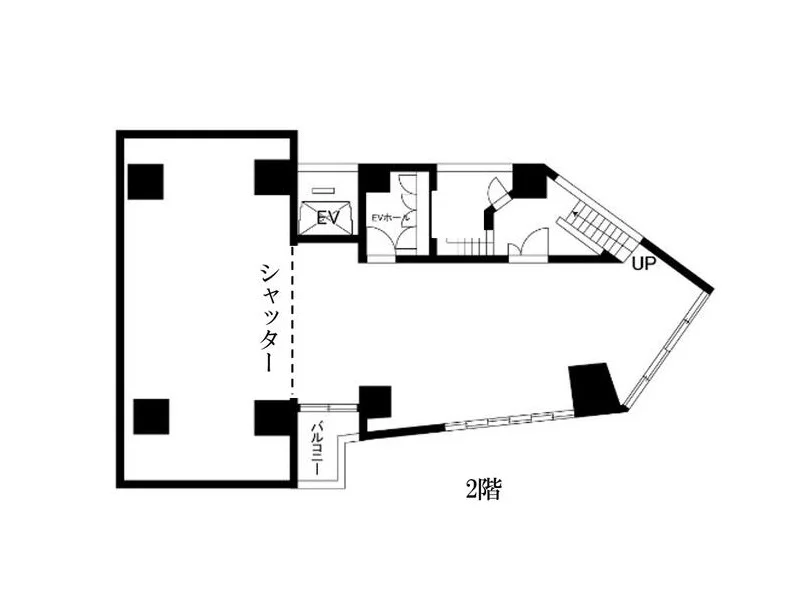 貸店舗(スケルトン)の平面図