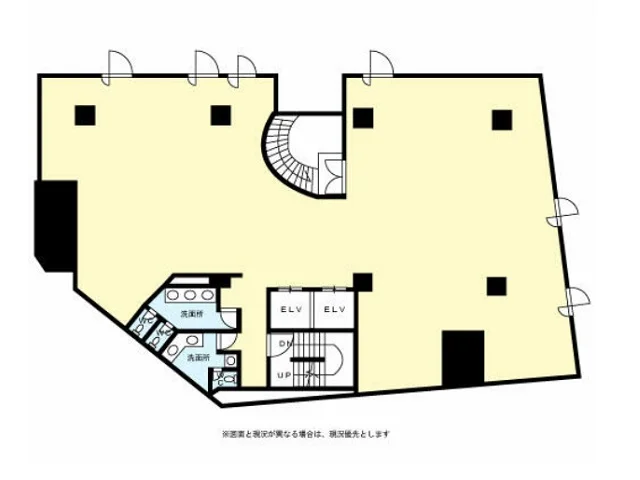船橋のスケルトン店舗物件の平面図