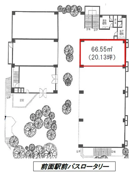 上永谷の事務所仕様物件の平面図