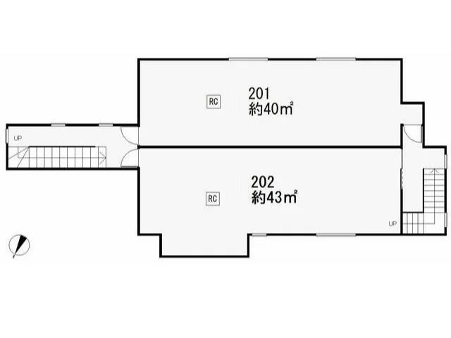 川越のスケルトン店舗物件の平面図