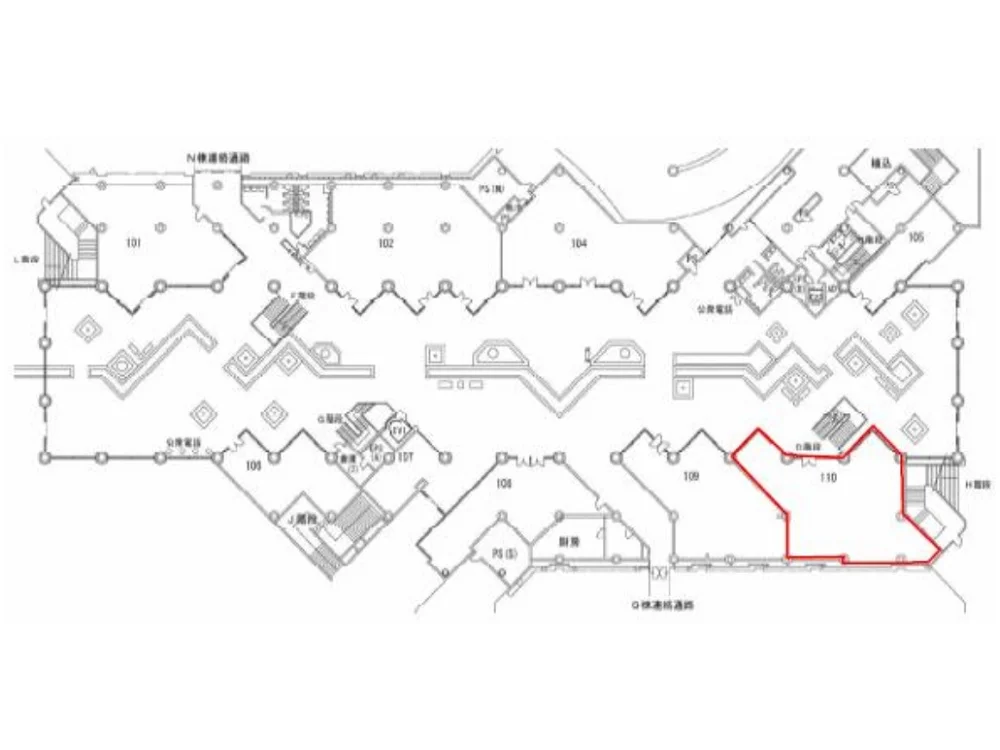 貸店舗(スケルトン)の平面図