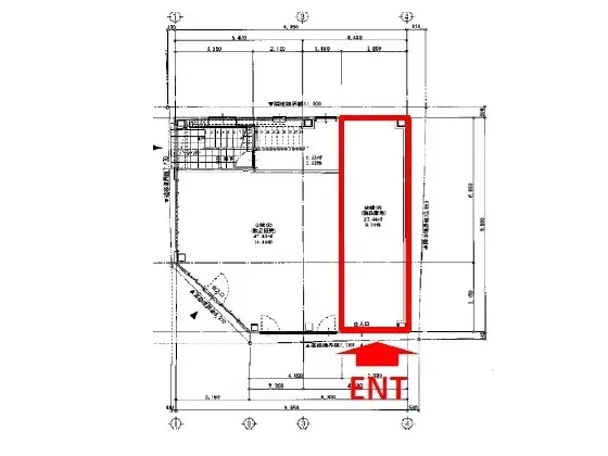 麻布十番のスケルトン物件の平面図
