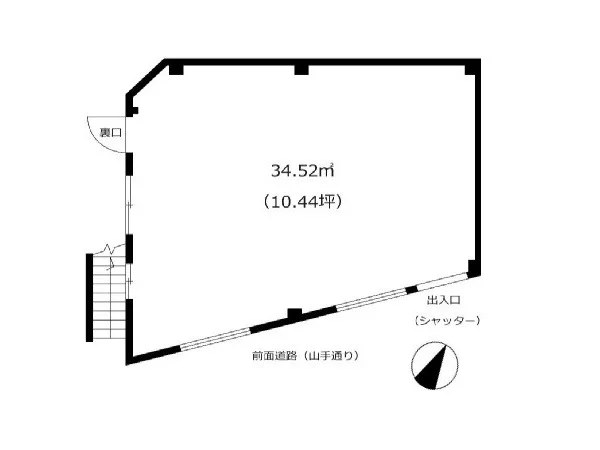 貸店舗(スケルトン)の平面図
