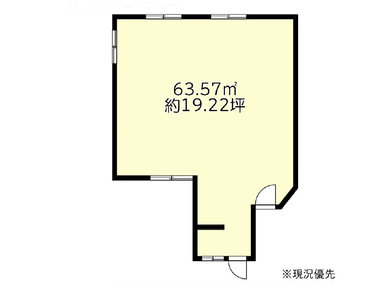 貸店舗(スケルトン)の平面図