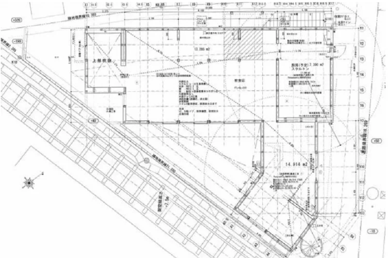 貸店舗(スケルトン)の平面図