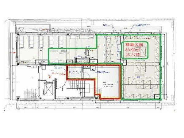 貸店舗(スケルトン)の平面図