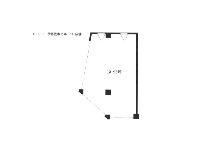 関内の居抜き店舗の平面図