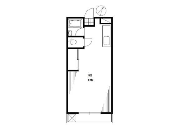 等々力のスケルトン店舗物件の平面図