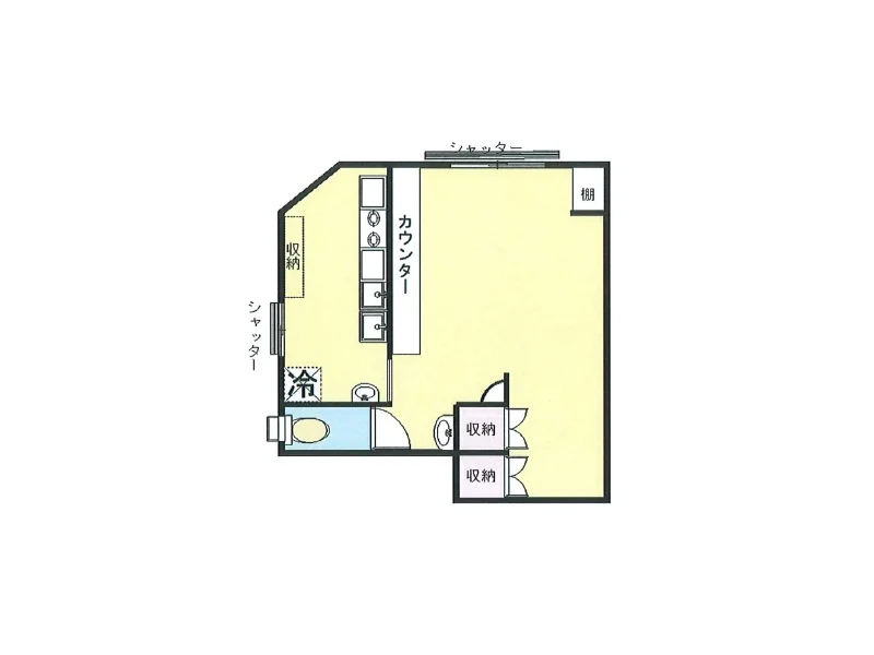 ケーキ屋の居抜き物件の平面図
