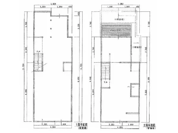 大門のスケルトン物件の平面図