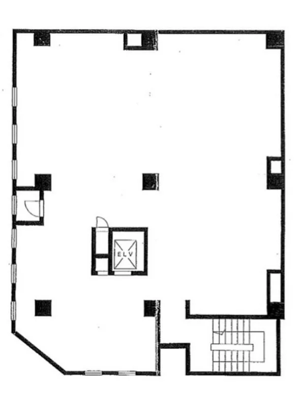 関内のスケルトン店舗物件の平面図