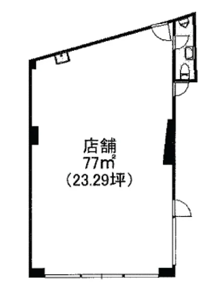 貸店舗(スケルトン)の平面図