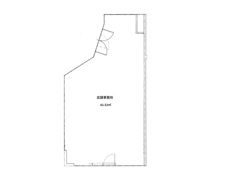 日暮里のスケルトン物件の平面図