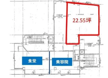 鎌倉のスケルトン店舗物件の平面図