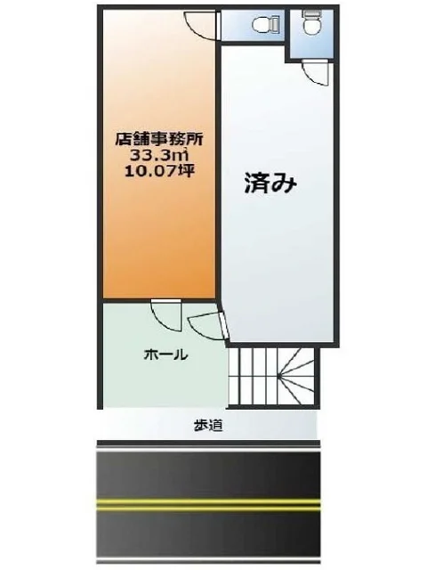 物販の居抜き物件の平面図