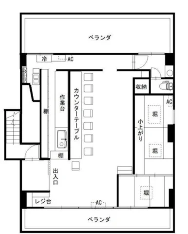 川越の居抜き店舗の平面図