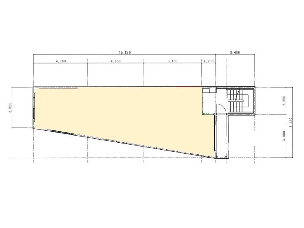 小台のスケルトン店舗物件の平面図