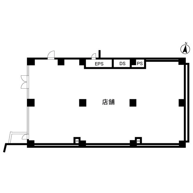 六本木のスケルトン店舗物件の平面図