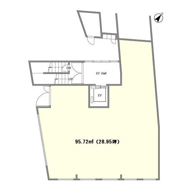 長原のスケルトン店舗物件の平面図