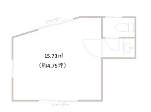 尻手の事務所仕様物件の平面図