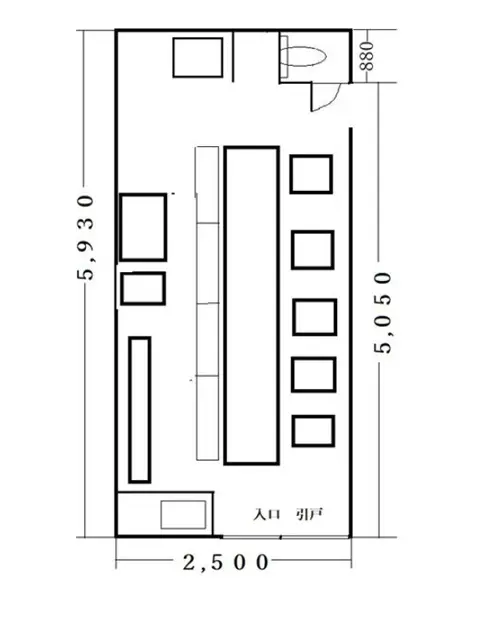 居酒屋の居抜き物件の平面図