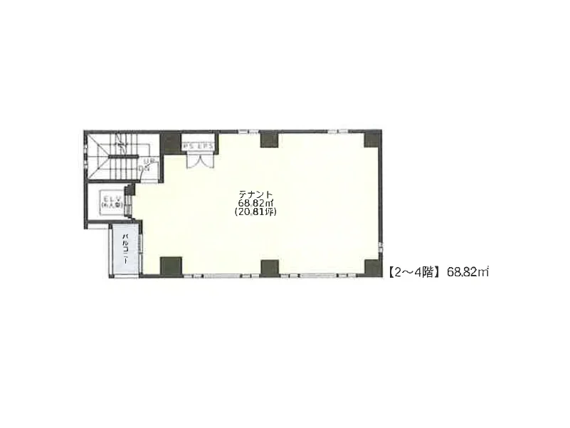 綾瀬のスケルトン物件の平面図