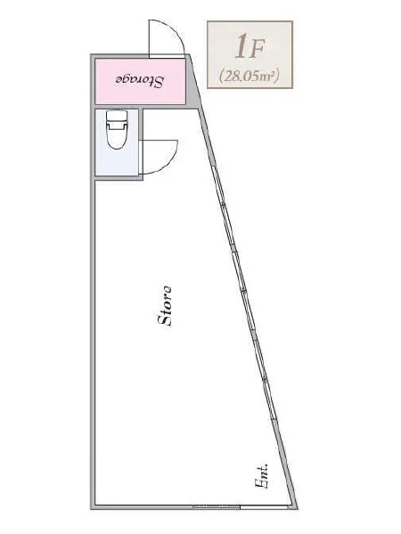 貸店舗(スケルトン)の平面図