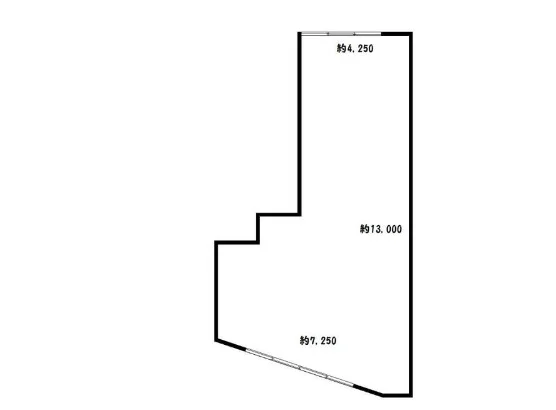 谷塚のスケルトン店舗物件の平面図