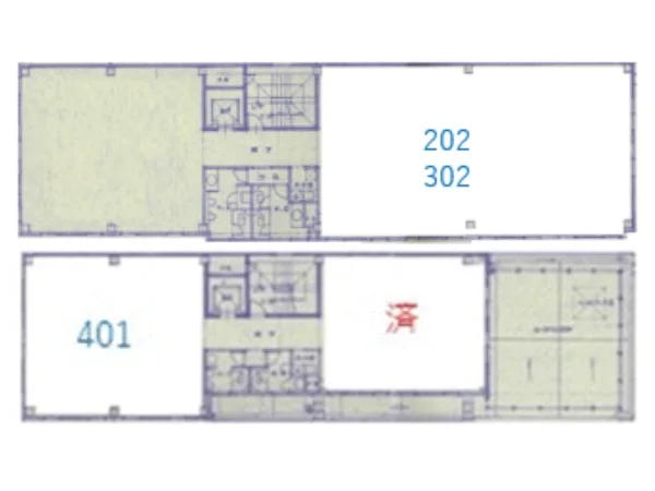 貸店舗(事務所仕様)の平面図