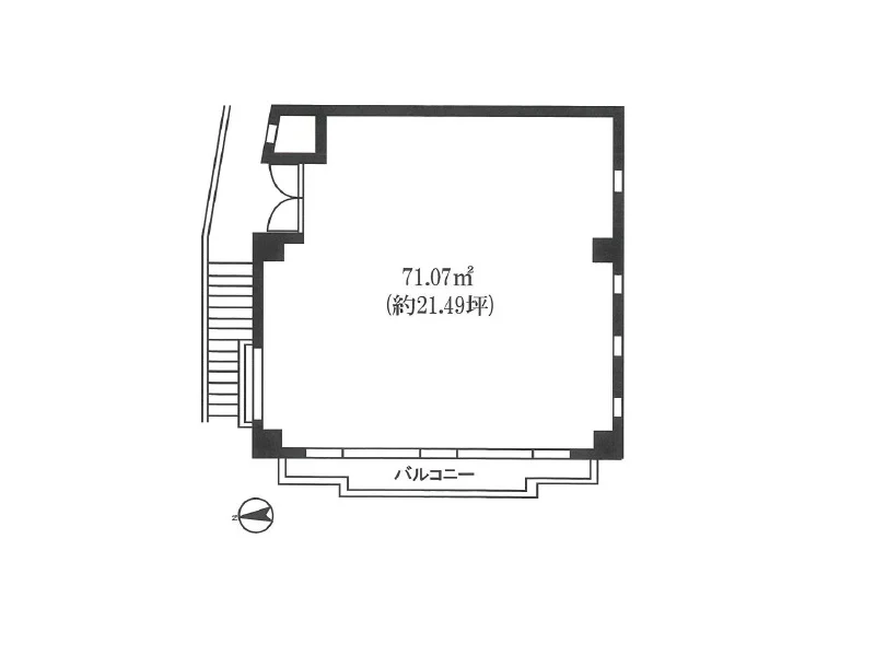 貸店舗(スケルトン)の平面図