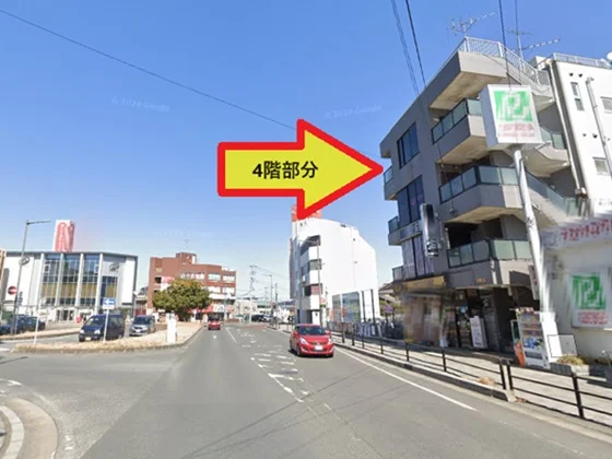 狭山市のスケルトン店舗物件の外観