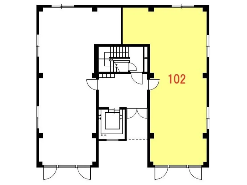 大船のスケルトン店舗物件の平面図
