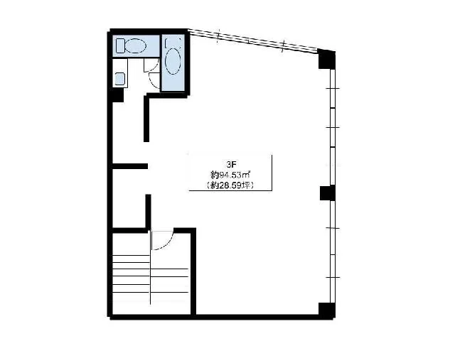 貸店舗(事務所仕様)の平面図