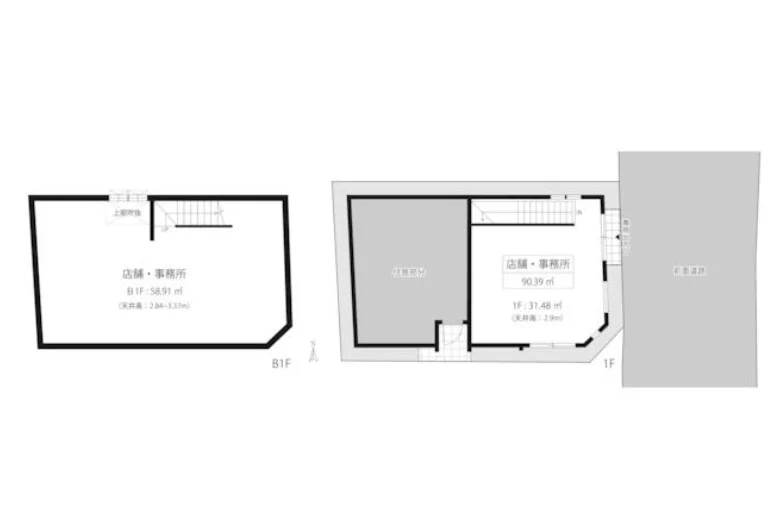 四ツ谷のスケルトン物件の平面図
