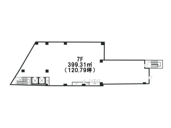 日暮里の事務所仕様物件の平面図