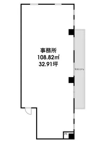 溝の口のスケルトン物件の平面図