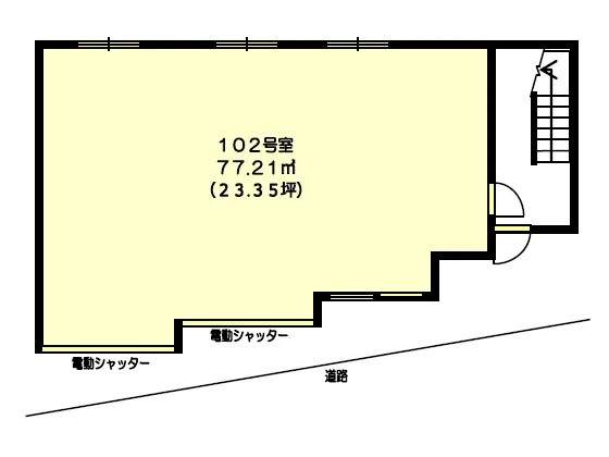 上大岡のスケルトン店舗物件の平面図