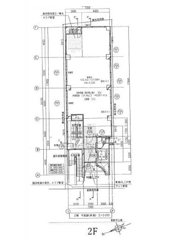 貸店舗(事務所仕様)の平面図