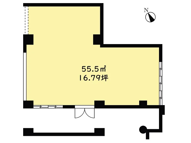 貸店舗(スケルトン)の平面図