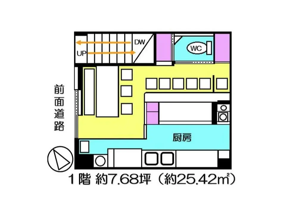 新富町の韓国料理居抜きの平面図