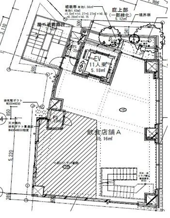 外苑前のスケルトン物件の平面図