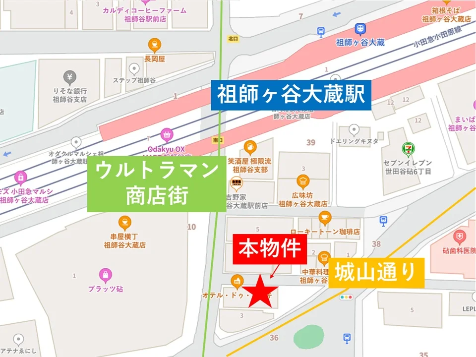 居酒屋の居抜き物件の地図