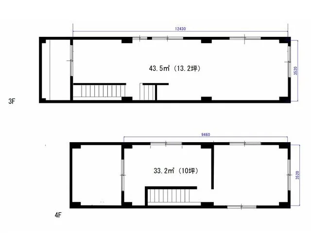 吉祥寺のスケルトン店舗物件の平面図
