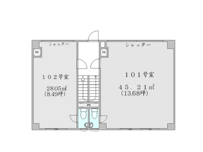 金町のスケルトン物件の平面図