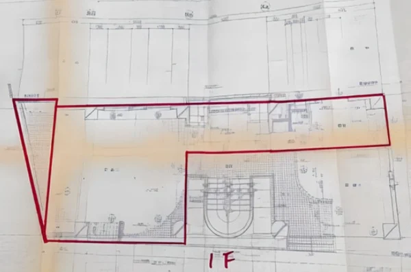 鶴見の事務所仕様店舗物件の平面図