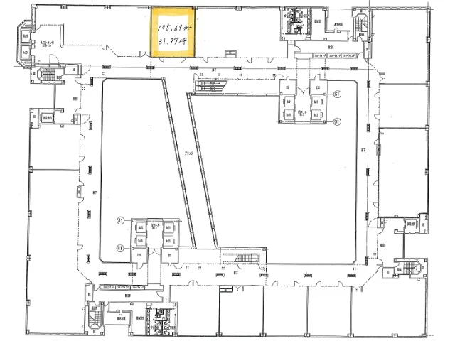 新宿のスケルトン物件の平面図