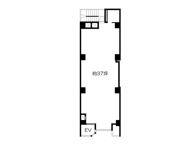 池袋のスケルトン店舗物件の平面図