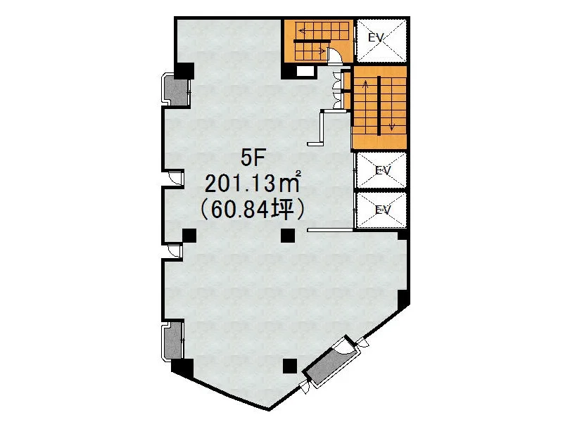 新宿のスケルトン物件の平面図